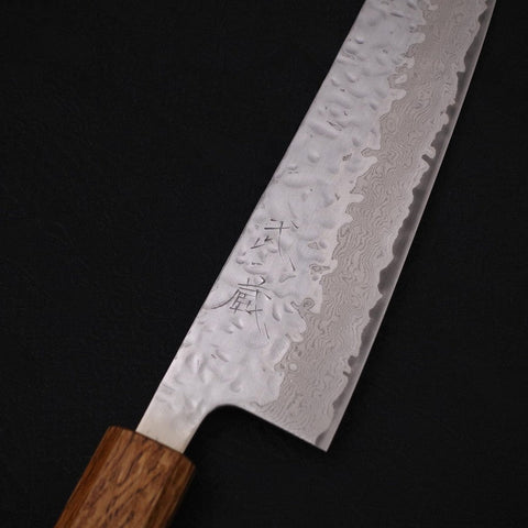 Gyuto AUS-10 Mirror Tsuchime Damascus Yaki Urushi Handle 210mm-[Musashi]-[Japanese-Kitchen-Knives]