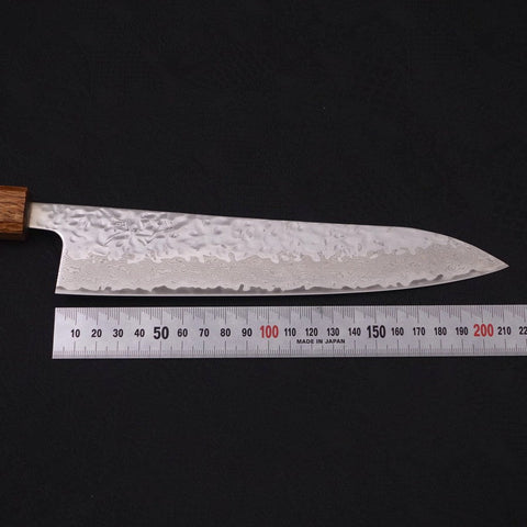 Gyuto AUS-10 Mirror Tsuchime Damascus Yaki Urushi Handle 210mm-[Musashi]-[Japanese-Kitchen-Knives]