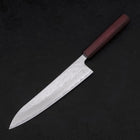 Gyuto AUS-10 Nashiji Damascus Purple Urushi Handle 210mm-[Musashi]-[Japanese-Kitchen-Knives]