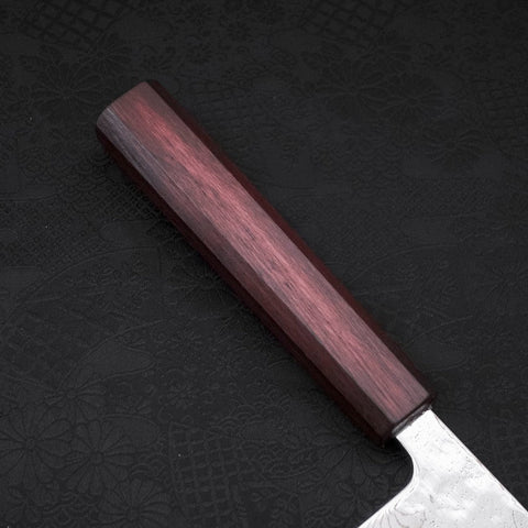 Gyuto AUS-10 Nashiji Damascus Purple Urushi Handle 210mm-[Musashi]-[Japanese-Kitchen-Knives]