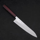Gyuto AUS-10 Nashiji Damascus Purple Urushi Handle 210mm-[Musashi]-[Japanese-Kitchen-Knives]