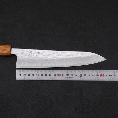 Gyuto AUS-10 Nashiji Damascus Yaki Urushi Handle 210mm-[Musashi]-[Japanese-Kitchen-Knives]