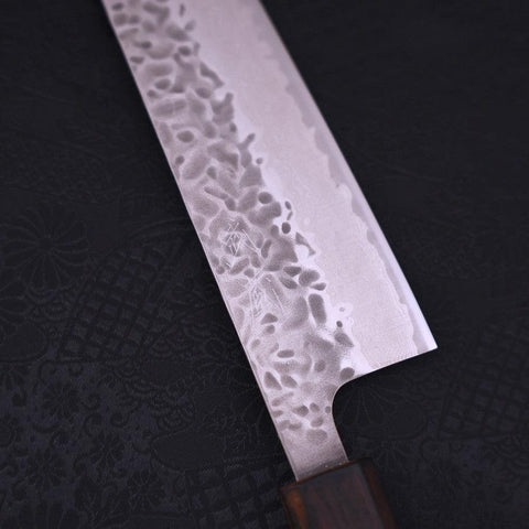 Gyuto AUS-10 Tsuchime Damascus Sumi Urushi Handle 210mm-[Musashi]-[Japanese-Kitchen-Knives]