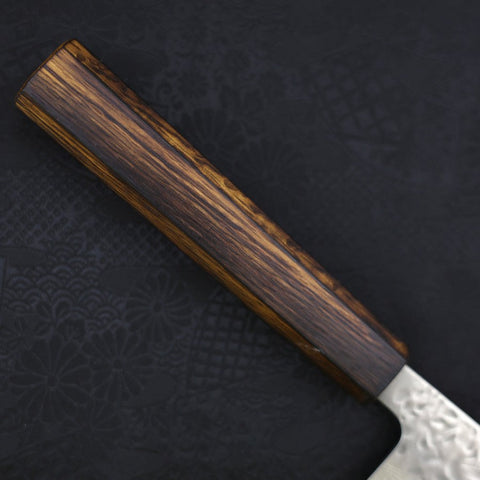 Gyuto AUS-10 Tsuchime Damascus Sumi Urushi Handle 210mm-[Musashi]-[Japanese-Kitchen-Knives]