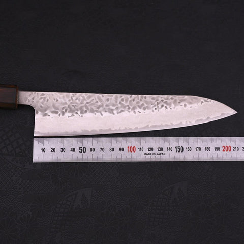 Gyuto AUS-10 Tsuchime Damascus Sumi Urushi Handle 210mm-[Musashi]-[Japanese-Kitchen-Knives]