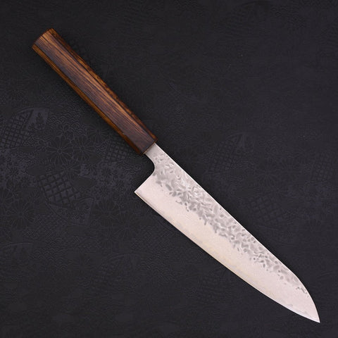 Gyuto AUS-10 Tsuchime Damascus Sumi Urushi Handle 210mm-[Musashi]-[Japanese-Kitchen-Knives]