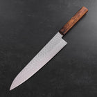 Gyuto AUS-10 Tsuchime Damascus Sumi Urushi Handle 240mm-[Musashi]-[Japanese-Kitchen-Knives]