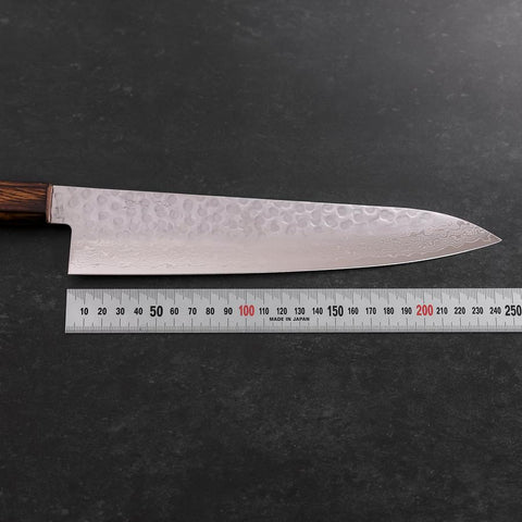 Gyuto AUS-10 Tsuchime Damascus Sumi Urushi Handle 240mm-[Musashi]-[Japanese-Kitchen-Knives]
