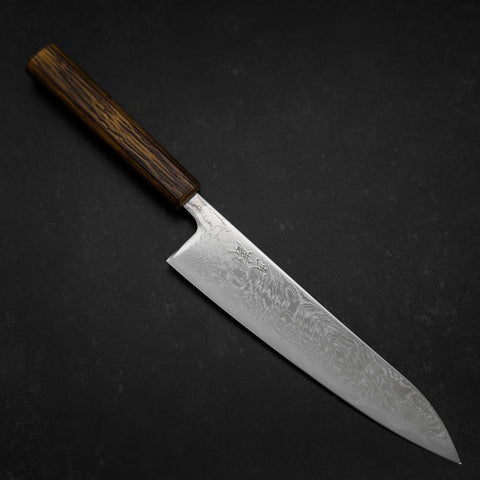 Gyuto AUS-10 Wave Nickel Damascus Sumi Urushi Handle 210mm-[Musashi]-[Japanese-Kitchen-Knives]