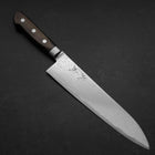 Gyuto AUS-10 Wave Nickel Damascus Western Brown Handle 210mm (8.3”)-[Musashi]-[Japanese-Kitchen-Knives]