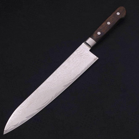Gyuto AUS-10 Wave Nickel Damascus Western Handle 240mm-[Musashi]-[Japanese-Kitchen-Knives]