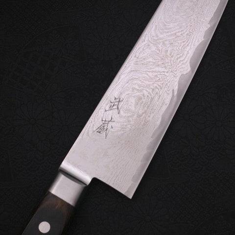Gyuto AUS-10 Wave Nickel Damascus Western Handle 240mm-[Musashi]-[Japanese-Kitchen-Knives]
