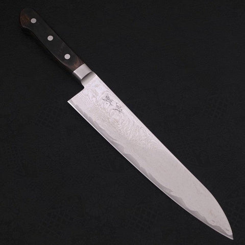 Gyuto AUS-10 Wave Nickel Damascus Western Handle 240mm-[Musashi]-[Japanese-Kitchen-Knives]