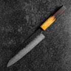 Gyuto AUS-8 Kurouchi Tsuchime Yaki Urushi Handle 200mm-[Musashi]-[Japanese-Kitchen-Knives]