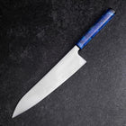Gyuto AUS-8 Polished Ocean Blue Handle 210mm (8.3”)-[Musashi]-[Japanese-Kitchen-Knives]