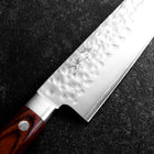 Gyuto AUS-8 Tsuchime Western Mahogany Handle 210mm (8.3”)-[Musashi]-[Japanese-Kitchen-Knives]