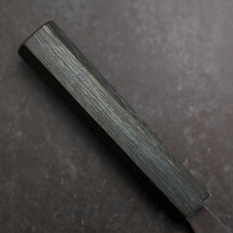 Gyuto Blue Steel #1 Kurouchi Dark Blue Urushi Handle 170mm-[Musashi]-[Japanese-Kitchen-Knives]