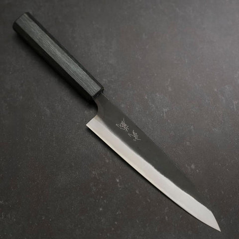 Gyuto Blue Steel #1 Kurouchi Dark Blue Urushi Handle 170mm-[Musashi]-[Japanese-Kitchen-Knives]