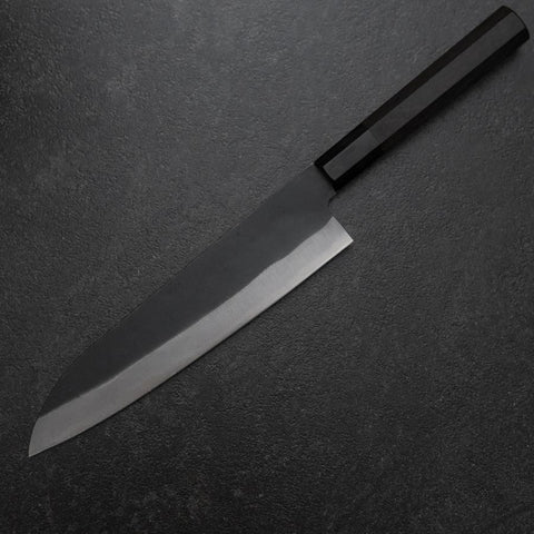Gyuto Blue Steel #2 Kurouchi Chokin Dragon Buffalo Ebony Handle 210mm (Asamura) (8.3”)-[Musashi]-[Japanese-Kitchen-Knives]