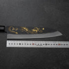 Gyuto Blue Steel #2 Kurouchi Chokin Dragon Buffalo Ebony Handle 210mm (Asamura) (8.3”)-[Musashi]-[Japanese-Kitchen-Knives]