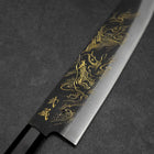 Gyuto Blue Steel #2 Kurouchi Chokin Hannya Buffalo Ebony Handle 210mm (8.3”)-[Musashi]-[Japanese-Kitchen-Knives]