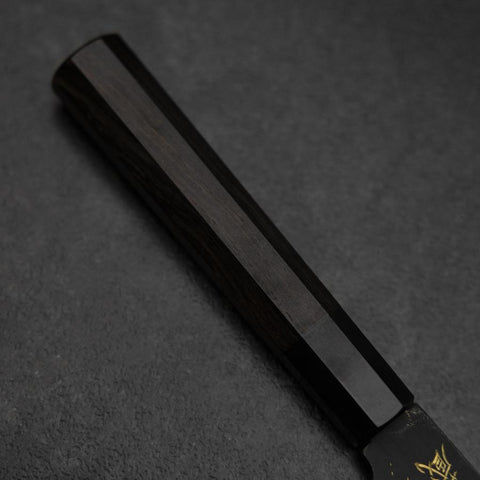 Gyuto Blue Steel #2 Kurouchi Chokin Hannya Buffalo Ebony Handle 210mm (8.3”)-[Musashi]-[Japanese-Kitchen-Knives]
