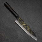 Gyuto Blue Steel #2 Kurouchi Chokin Hannya Buffalo Ebony Handle 210mm (8.3”)-[Musashi]-[Japanese-Kitchen-Knives]