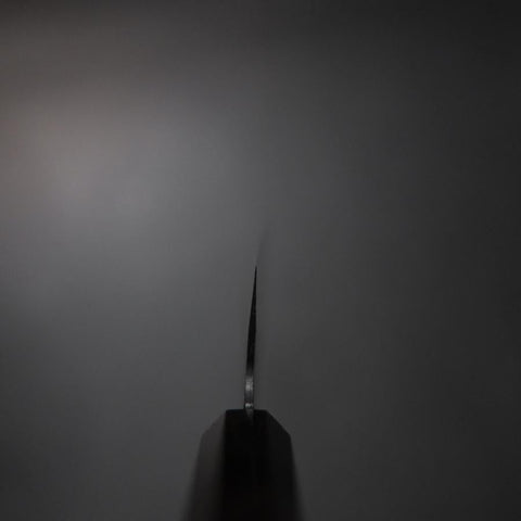 Gyuto Blue Steel #2 Kurouchi Chokin Sakura-Fuji Buffalo Ebony Handle 210mm (Asamura)-[Musashi]-[Japanese-Kitchen-Knives]