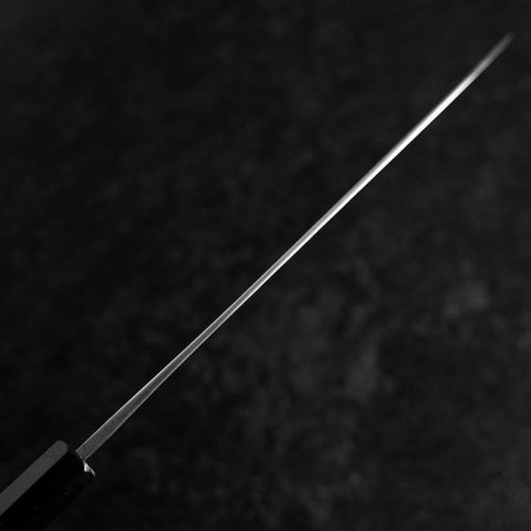 Gyuto Blue Steel #2 Kurouchi Chokin Samurai Full Moon Buffalo Ebony Handle 210mm (Asamura) (8.3”)-[Musashi]-[Japanese-Kitchen-Knives]