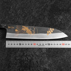 Gyuto Blue Steel #2 Kurouchi Chokin Ukiyo-E Buffalo Ebony Handle 210mm (Asamura)-[Musashi]-[Japanese-Kitchen-Knives]