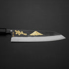 Gyuto Blue Steel #2 Kurouchi Stainless Clad Chokin Sakura-Fuji Buffalo Ebony Handle 210mm (8.3”)-[Musashi]-[Japanese-Kitchen-Knives]