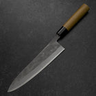 Gyuto Blue Steel #2 Nashiji Stainless Clad Yew Handle 210mm-[Musashi]-[Japanese-Kitchen-Knives]