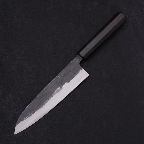 Gyuto Blue Super Kurouchi Buffalo Ebony Handle 180mm-[Musashi]-[Japanese-Kitchen-Knives]