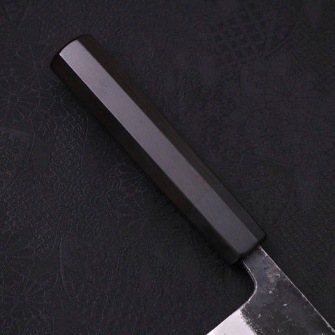 Gyuto Blue Super Kurouchi Buffalo Ebony Handle 180mm-[Musashi]-[Japanese-Kitchen-Knives]