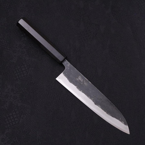Gyuto Blue Super Kurouchi Buffalo Ebony Handle 180mm-[Musashi]-[Japanese-Kitchen-Knives]