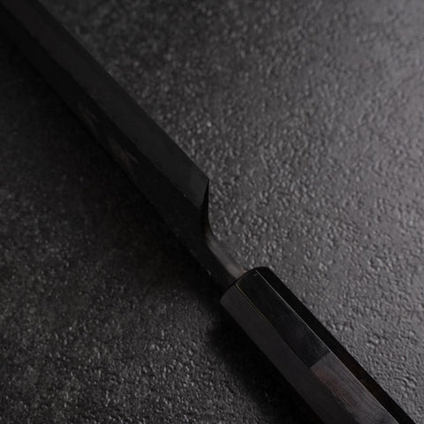 Gyuto Blue Super Kurouchi Damascus Buffalo Ebony Handle 210mm (8.3”)-[Musashi]-[Japanese-Kitchen-Knives]