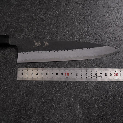 Gyuto Blue Super Kurouchi Damascus Buffalo Ebony Handle 210mm (8.3”)-[Musashi]-[Japanese-Kitchen-Knives]