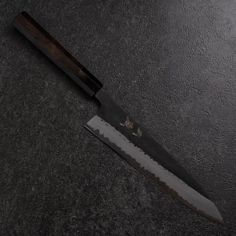 Gyuto Blue Super Kurouchi Damascus Buffalo Ebony Handle 210mm (8.3”)-[Musashi]-[Japanese-Kitchen-Knives]