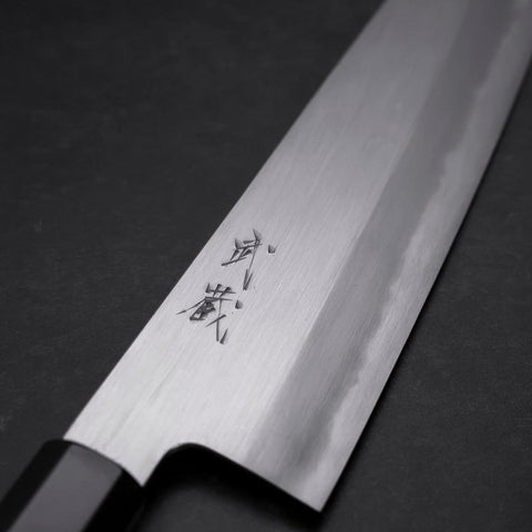 Gyuto Blue Steel #1 Kasumi Buffalo Ebony Handle 240mm-[Musashi]-[Japanese-Kitchen-Knives]