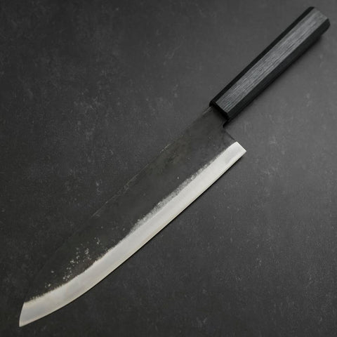 Gyuto Blue Steel #1 Kurouchi Dark Blue Urushi Handle 240mm-[Musashi]-[Japanese-Kitchen-Knives]