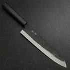 Gyuto Blue Steel #1 Kurouchi Dark Blue Urushi Handle 240mm-[Musashi]-[Japanese-Kitchen-Knives]