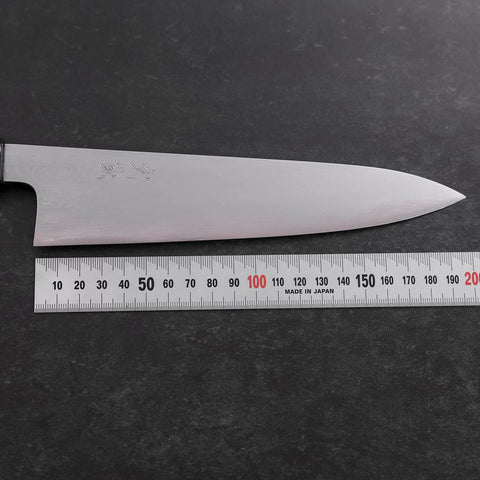 Gyuto Blue Steel #1 Suminagashi Buffalo Ebony Handle 180mm-[Musashi]-[Japanese-Kitchen-Knives]