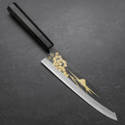 Gyuto Blue Steel #2 Chokin Kurouchi Sakura Fuji Buffalo Ebony Handle 210mm-[Musashi]-[Japanese-Kitchen-Knives]