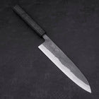 Gyuto Blue Steel #2 Kurouchi Black Ishime Urushi Handle 210M-[Musashi]-[Japanese-Kitchen-Knives]