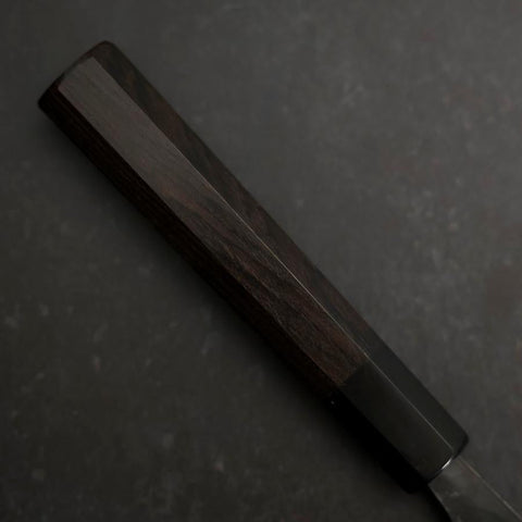 Gyuto Blue Steel #2 Kurouchi Buffalo Ebony Handle 210mm-[Musashi]-[Japanese-Kitchen-Knives]