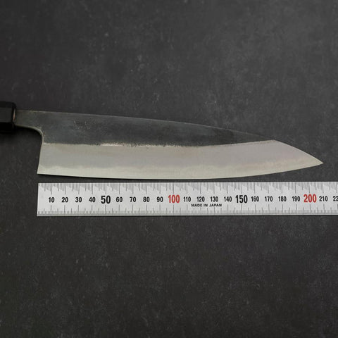 Gyuto Blue Steel #2 Kurouchi Buffalo Ebony Handle 210mm-[Musashi]-[Japanese-Kitchen-Knives]