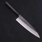 Gyuto Blue Steel #2 Kurouchi Damascus Buffalo Ebony Handle 210mm-[Musashi]-[Japanese-Kitchen-Knives]