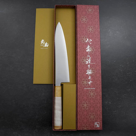 Gyuto SG-2 Polished Yellow Maple Handle 210mm-[Musashi]-[Japanese-Kitchen-Knives]