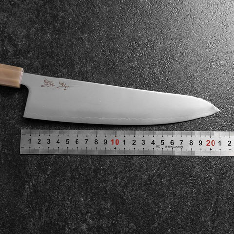 Gyuto SLD Mirror Buffalo Light Pink Maple Handle 210mm (8.3”)-[Musashi]-[Japanese-Kitchen-Knives]