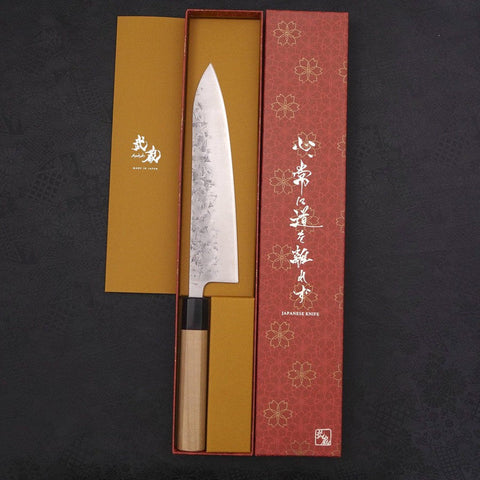Gyuto SLD Nashiji Washi Buffalo Magnolia Handle 210mm-[Musashi]-[Japanese-Kitchen-Knives]
